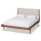Baxton Studio Senna Mid-Century Beige Fabric Upholstered and Walnut Brown Finished Wood Platform Bed-Full 197-11603-ZORO - alternate 8